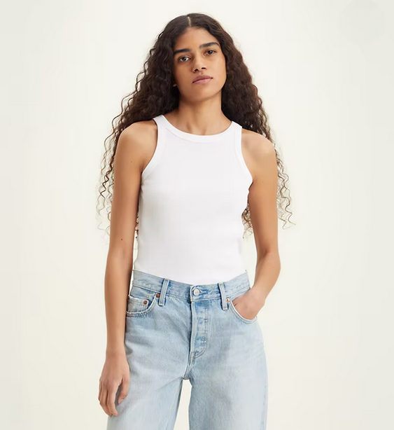 Levi&#39;s ribbed tank top A3381-0000 white