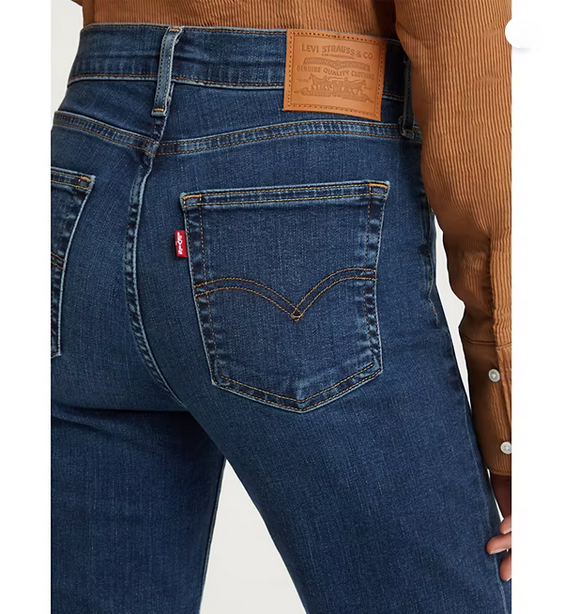 Levi&#39;s women&#39;s high-waisted straight jeans trousers 724™ 18883-0207 dark indigo-blue