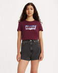 Levi's short sleeve T-shirt with The Perfect Tee logo Classic 17369-2024 galaxy fill beet red