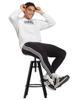 Adidas men's sports trousers in 3-stripe jersey IC0044 black