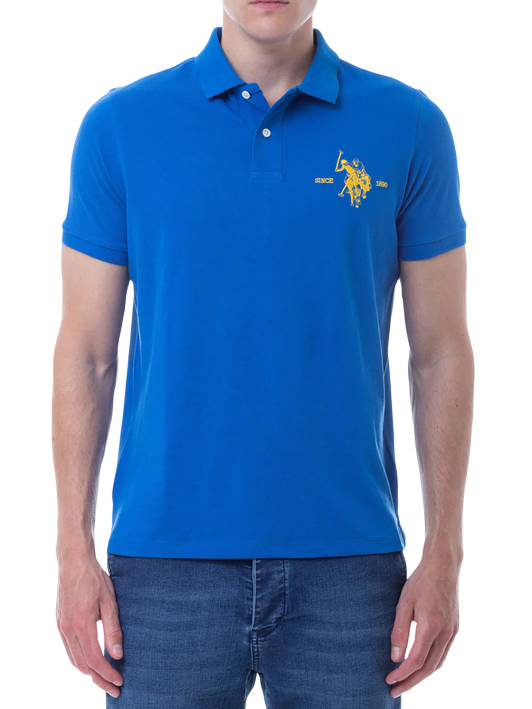 US Polo Assn Men&#39;s polo shirt short sleeve with contrasting back neck Kory 41029 65084 233 sky blue