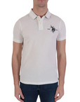 US Polo Assn Men's polo shirt short sleeve with contrasting back neck Kory 41029 65084 100 white