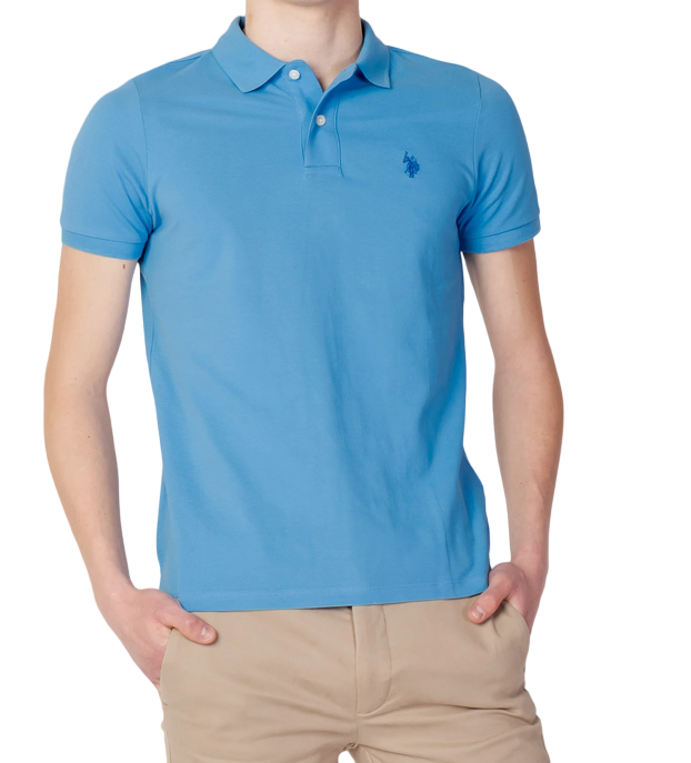 US Polo Assn. King short sleeve men&#39;s polo shirt 41029 65079 130 pale blue
