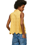 PepeJeans Eris perforated sleeveless women's shirt PL304553 039 shine 