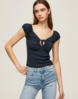 Pepe Jeans Women's t-shirt with heart neckline PL505454 594 dulwich