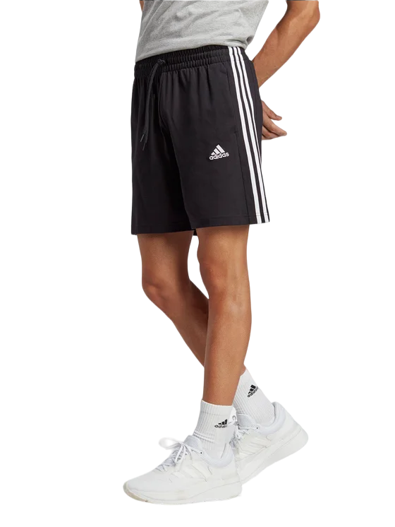 Adidas men&#39;s sports shorts in jersey 7&quot; 3 Stripes IC9378 black
