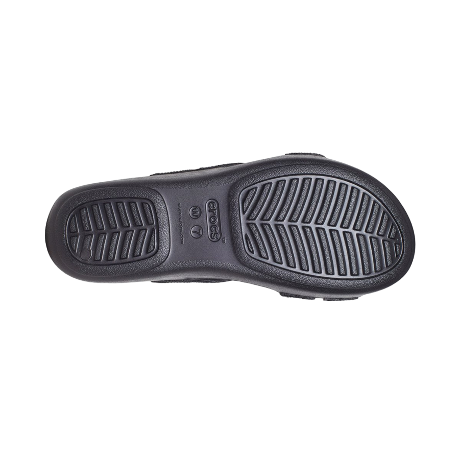 Crocs women&#39;s sandal Boca Sequin Strappy Wedge W 207645-BLK black