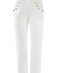 Yes Zee Women's 5-pocket trousers with peplum P331-WQ00-0107 white