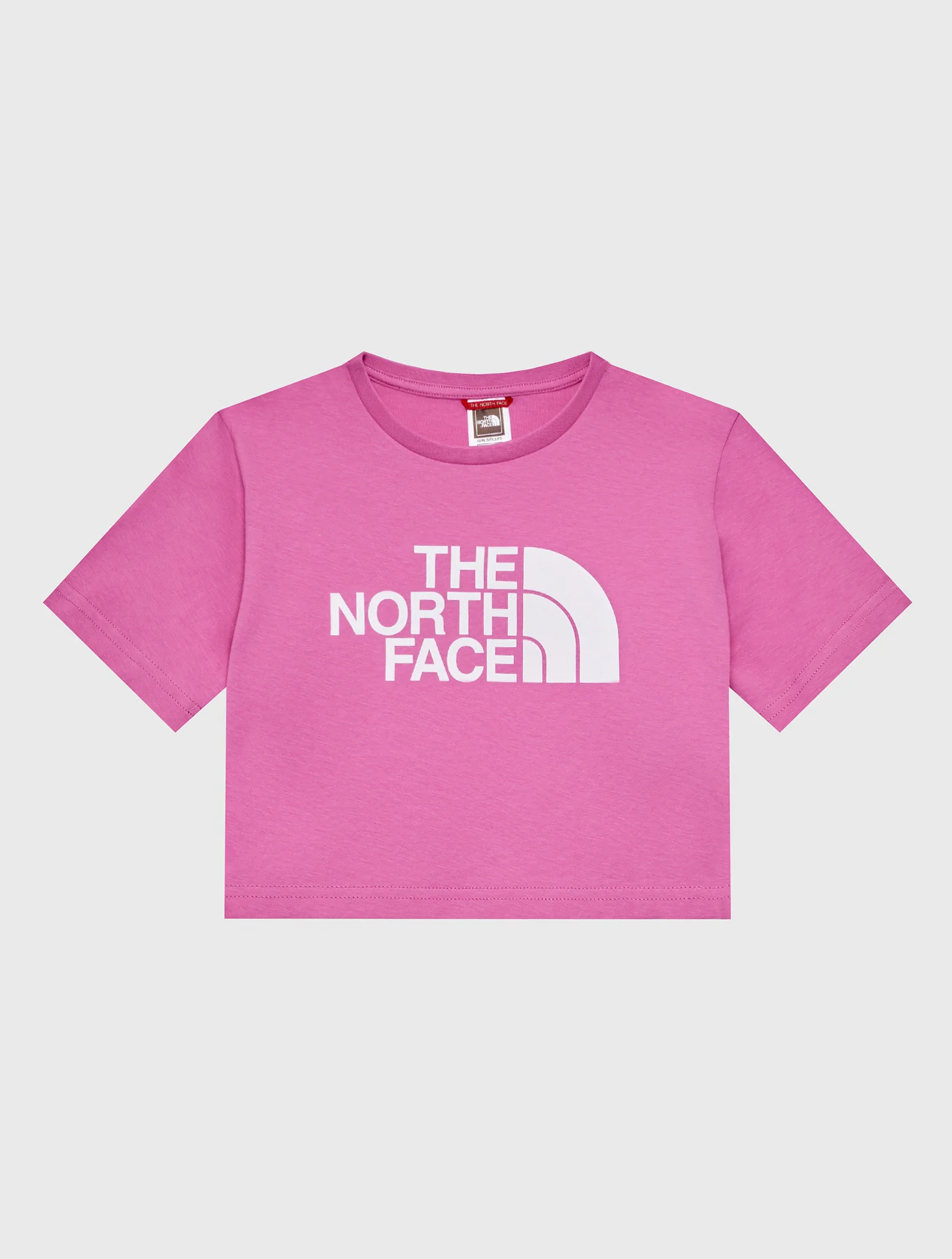 The North Face Crop Easy Tee NF0A83EULV7 girl&#39;s short sleeve t-shirt super pink