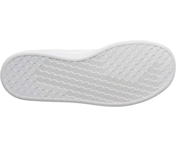 Adidas Advantage EF0213 bianco-verde, sneakers da bambino con tomaia in similpelle, 3 strisce traforate e soletta OrthoLite® per comfort e stile quotidiano