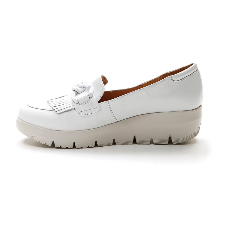 Stonefly Mocassino da donna con catena e frangia Plume 13 nappa 217317 150 cloud white 2