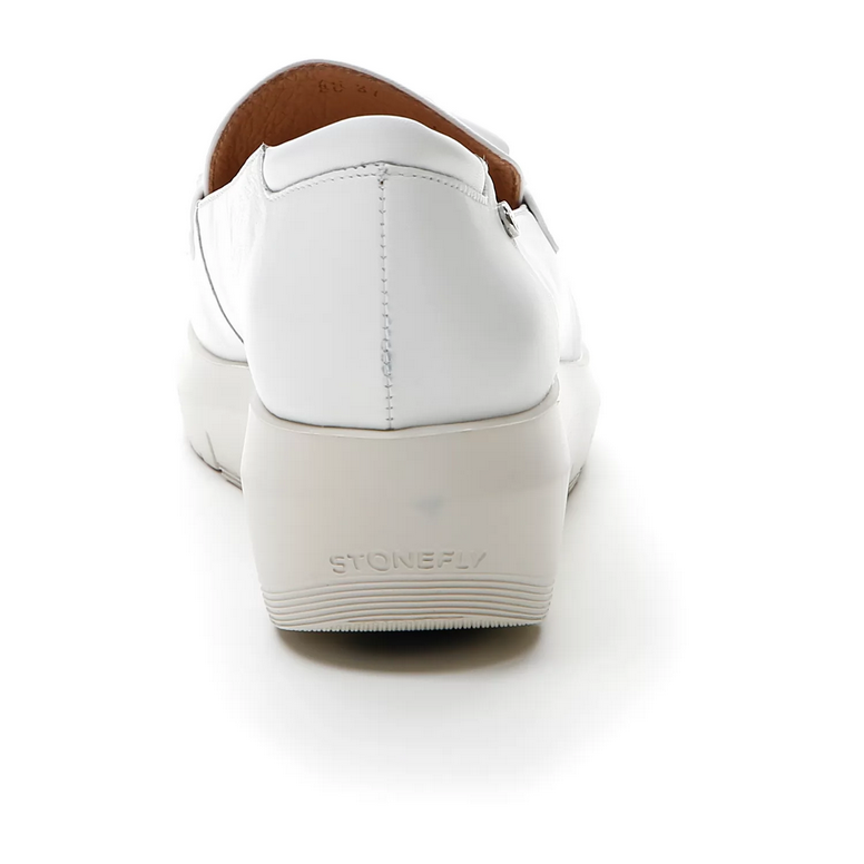 Stonefly Mocassino da donna con catena e frangia Plume 13 nappa 217317 150 cloud white 5
