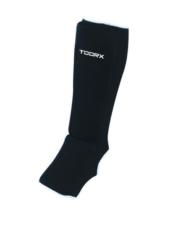 Toorx Shin guard with sock-like foot protector in stretch cotton BOT-041 M black