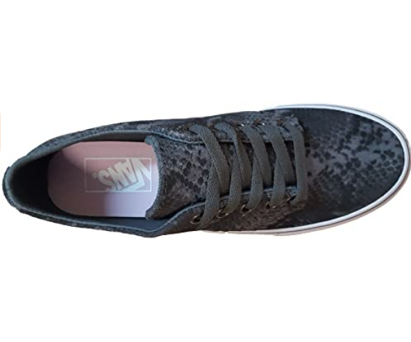 Vans Camden Stripe Snake Natural grigio scuro da donna, modello VN000ZSOK45 con dettagli in fantasia serpente - alto