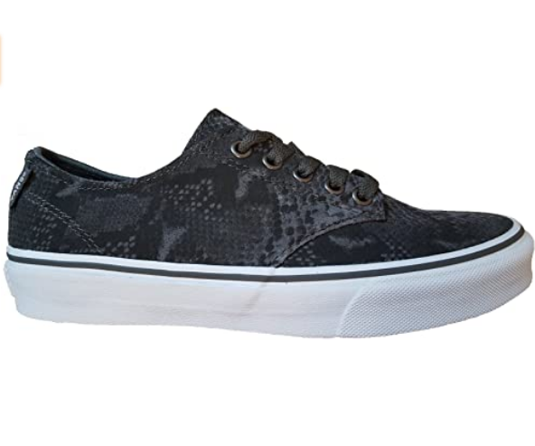 Vans Camden Stripe Snake Natural grigio scuro da donna, modello VN000ZSOK45 con dettagli in fantasia serpente