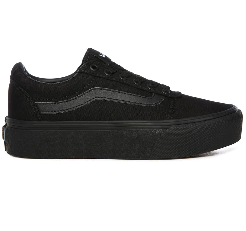 Vans scarpa sneakers con zeppa da donna in canvas Ward VN0A3TLC1861 nero