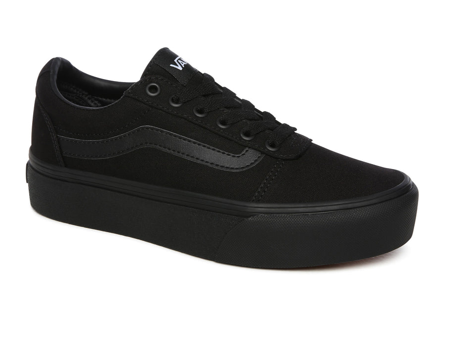 Vans scarpa sneakers con zeppa da donna in canvas Ward VN0A3TLC1861 nero 2