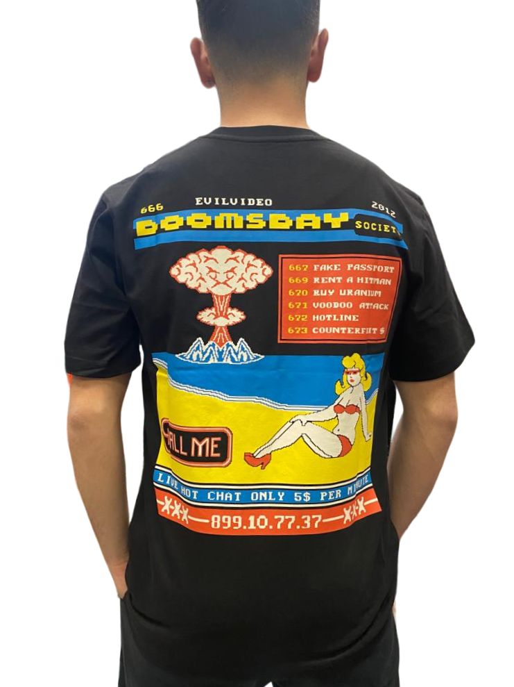 Doomsday Men&#39;s T-shirt with Teletex black print