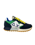 Sun68 sneakers da uomo Jaki Tricolors Z33112 0788 navy blue-verde prato