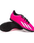 Adidas soccer shoe for boys X Speedportal.4 TF GZ2446 pink-white-black