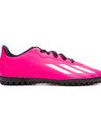 Adidas soccer shoe for boys X Speedportal.4 TF GZ2446 pink-white-black