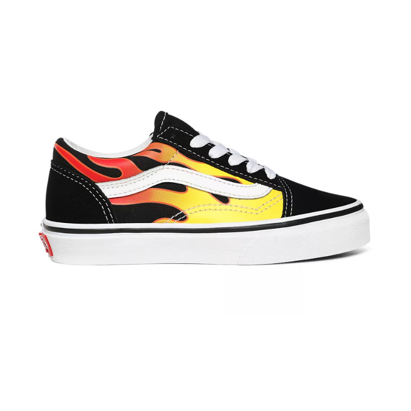 Vans boys sneakers shoe Old Skool Flame VN0A5AOAXEY black white flames