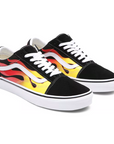 Vans adult sneakers shoe with Old Skool Flame print VN0A38G1PHN1 black-white-flames