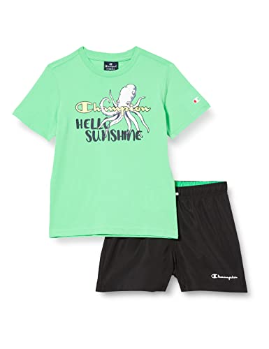 Champion Completo per bambini e ragazzi Legacy T-Shirt e Beachshorts 306392 GF003 ADTF verde-nero