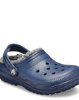 Crocs children's sabot sandal with fur Classic Lined Clog 203506 459 NACH blue-grey