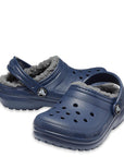 Crocs children's sabot sandal with fur Classic Lined Clog 203506 459 NACH blue-grey