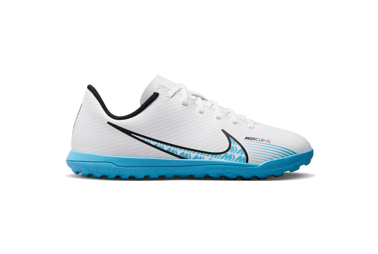 Nike scarpa da calcetto da ragazzo Mercurial Vapor 15 Club TF DJ5956-146 bianco-azzurro
