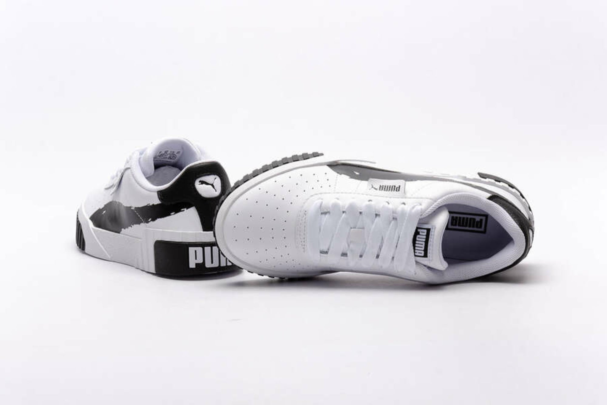Puma scarpa sneakers da donna Cali Brushed 373896 01 bianco nero