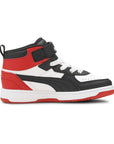 Puma high sneakers for children Rebound JOY Blocked AC PS 374688 03 white-black-red