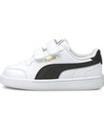 Puma children's sneakers shoe with tear Shuffle V 375690 02 white black gold