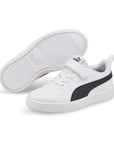 Puma Boys' sneakers with elastic lace and velcro Rickie AC 385836 03 white-black