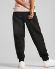Puma women's cotton trousers with cuff ESS+ Embroidery High-Waist Pants FL cl 670007 01 black