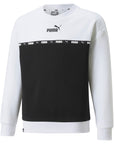 Puma Junior two-tone crewneck sweatshirt Power Tape Crew FL G 670201 02 white-black