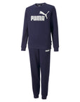 Puma tuta da ragazzo con felpa girocollo e pantalone con polsino alla caviglia Logo Sweat TR B 670885 06 blu