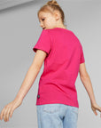 Puma maglietta manica corta da ragazza con logo stampato ESS 587029 01 orchidea