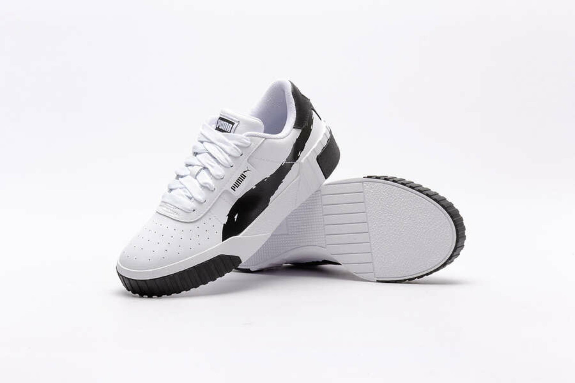 Puma scarpa sneakers da donna Cali Brushed 373896 01 bianco nero