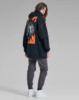 Dolly Noire Autumn sweatshirt with hood Double Sleeves Over sw010-sl-01 black